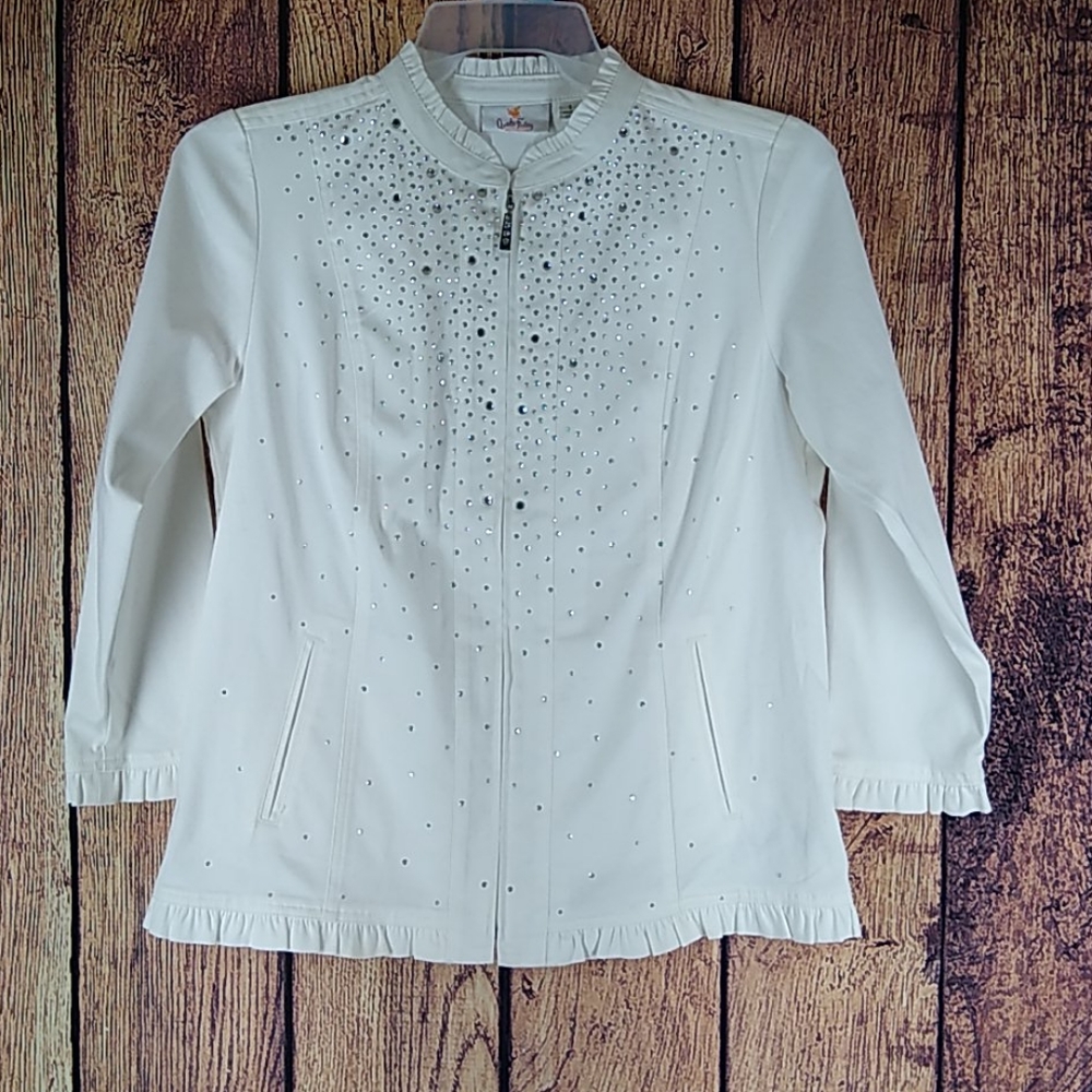 Quacker Factory Gem White Jacket